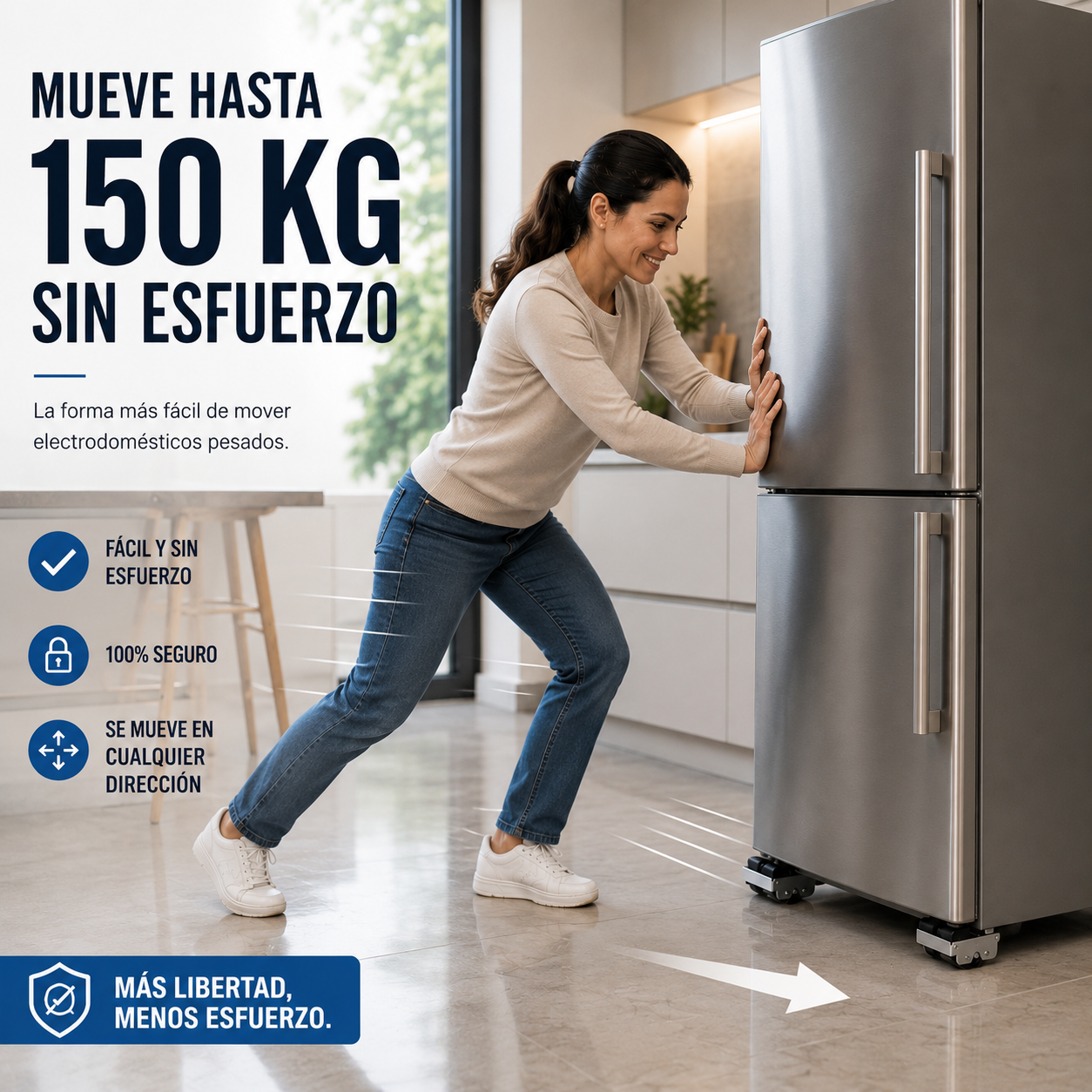 MueveFácil™  Soporte con ruedas para muebles pesados